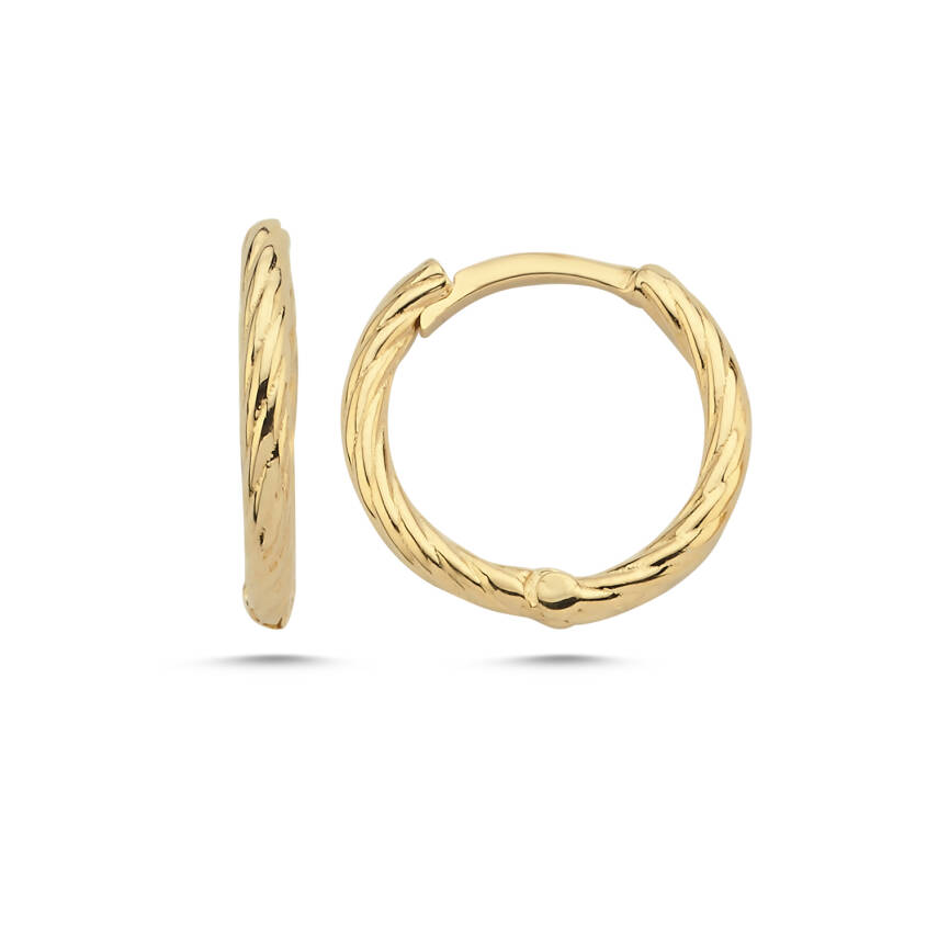2.55 gr 14 k JWD Altın Halka Küpe - 1
