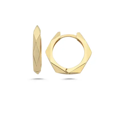 3.10 gr 14 k JWD Altın Halka Küpe - 1