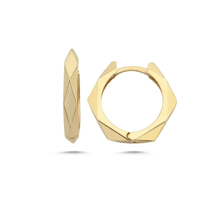 3.10 gr 14 k JWD Altın Halka Küpe - 1